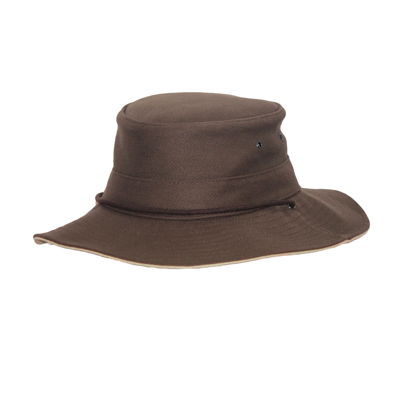 Rigon - UV boonie hat for men - Chocolate brown / beige