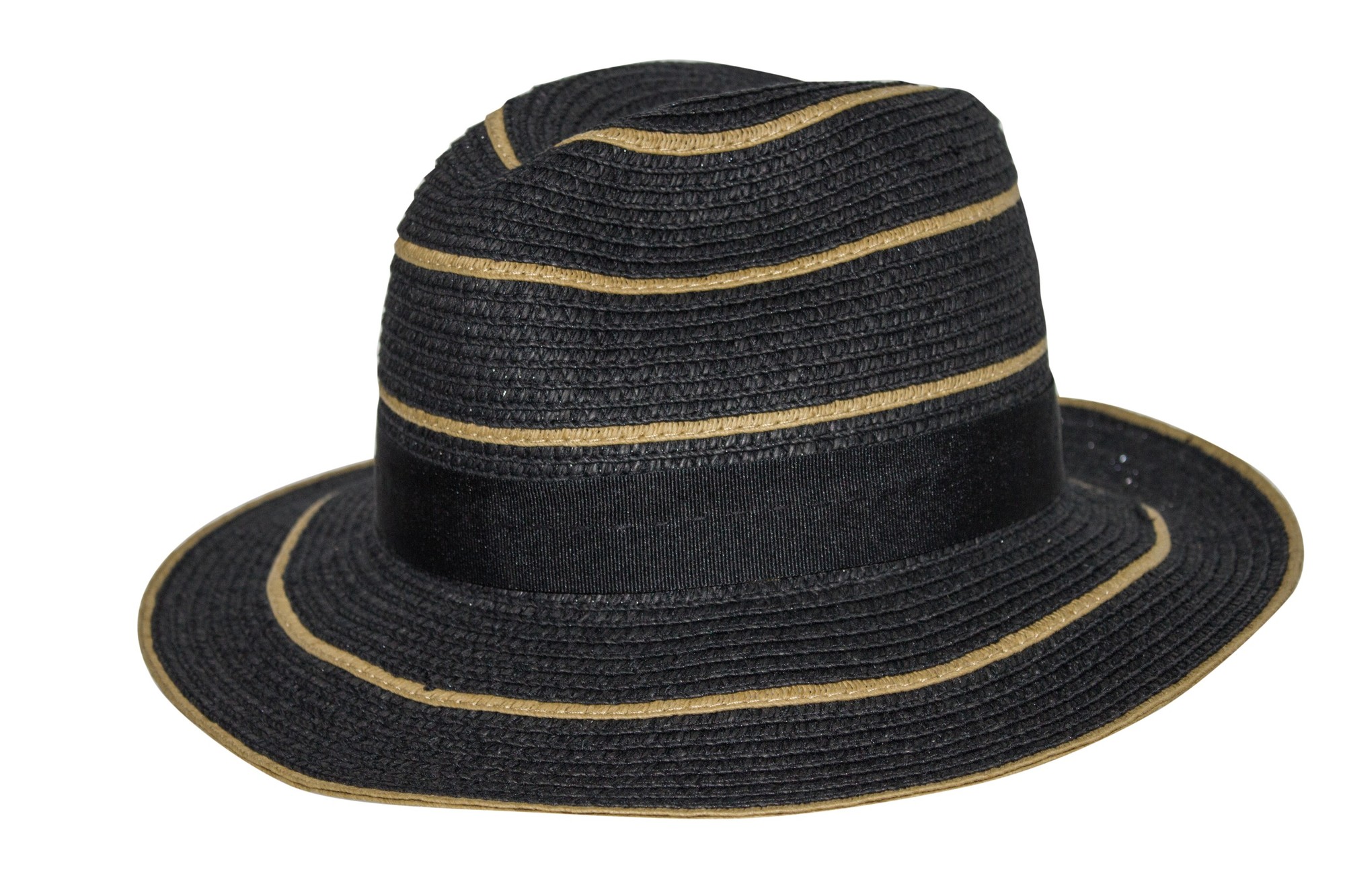 Rigon - UV straw hat for women - Maria - Black / naturel